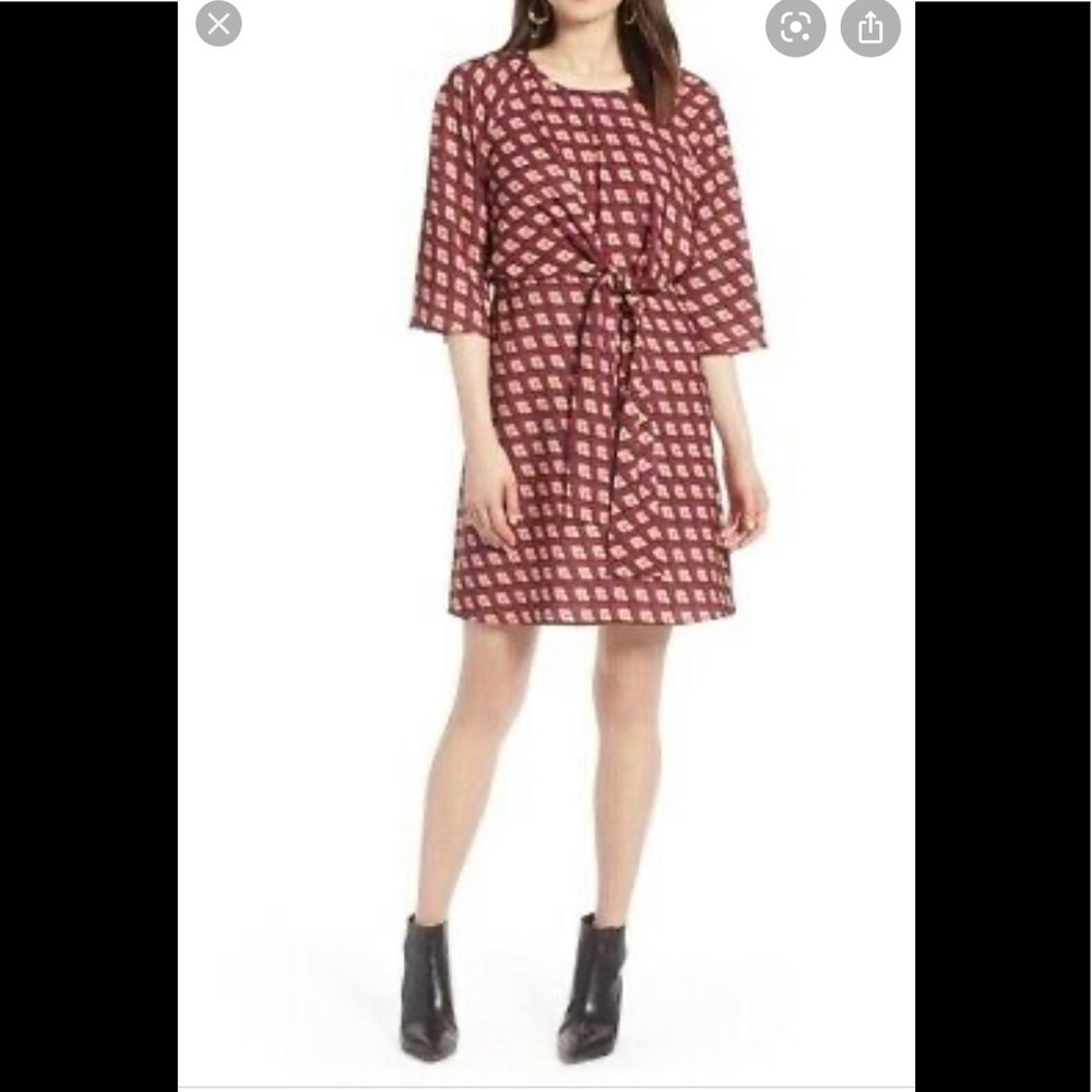 Halogen front tie dress, small